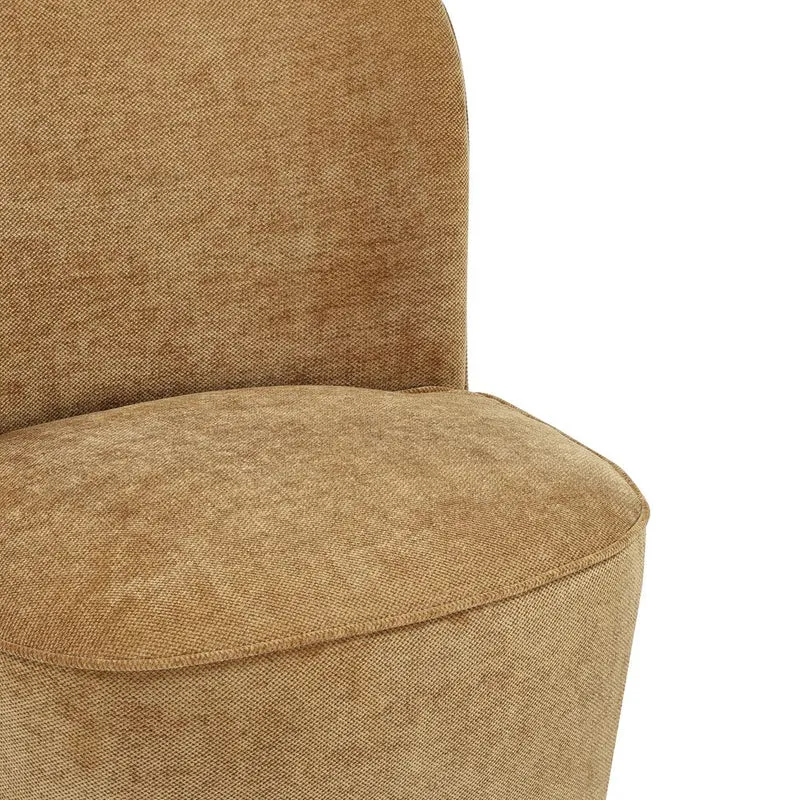 Fauteuil en tissu soft touch ambre