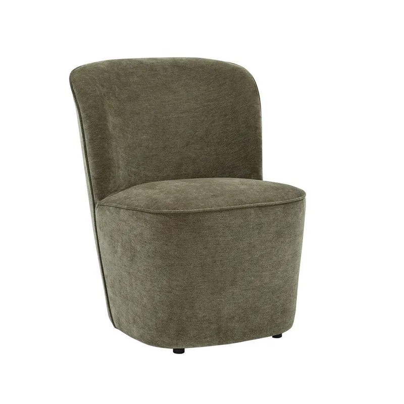 Fauteuil en tissu soft touch kaki