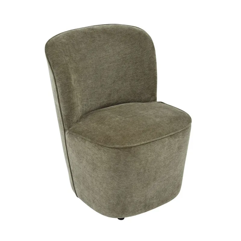 Fauteuil en tissu soft touch kaki