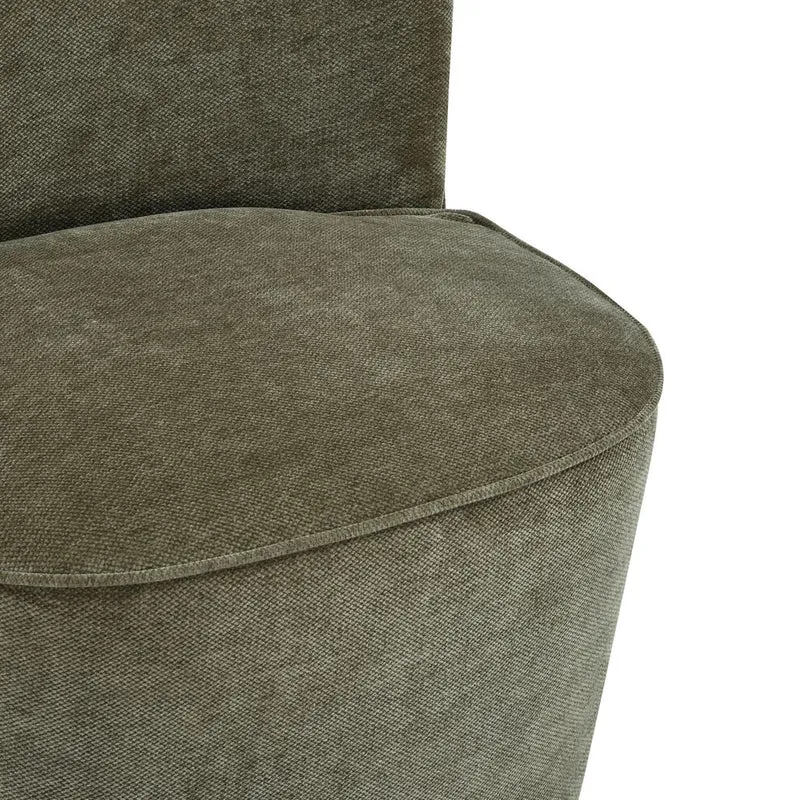 Fauteuil en tissu soft touch kaki