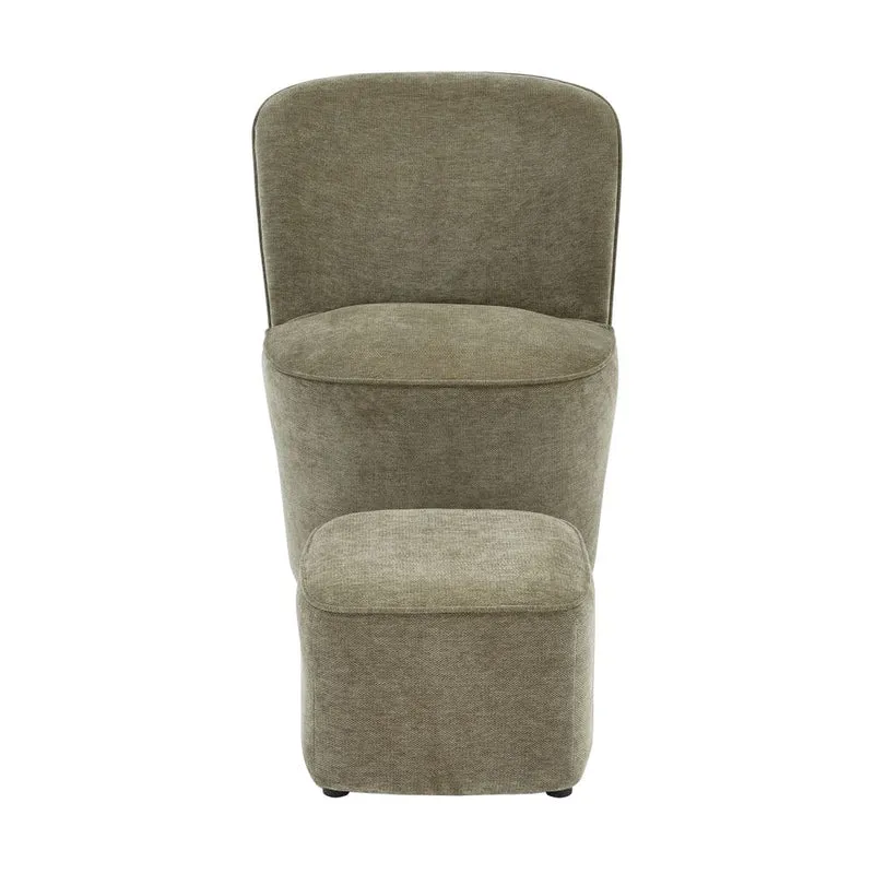 Fauteuil en tissu soft touch kaki