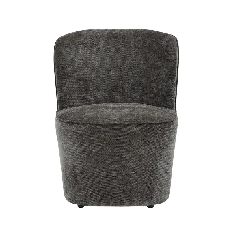 Fauteuil en tissu soft touch gris anthracite