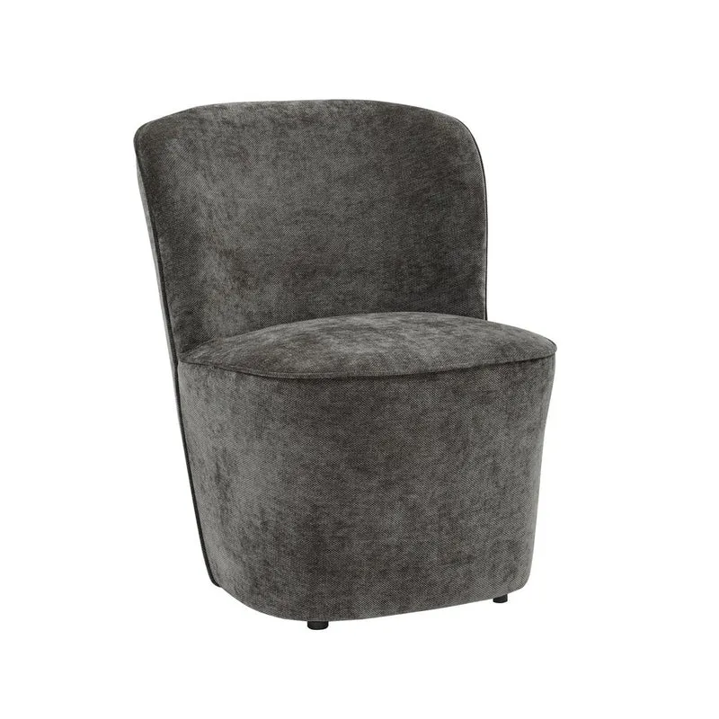 Fauteuil en tissu soft touch gris anthracite