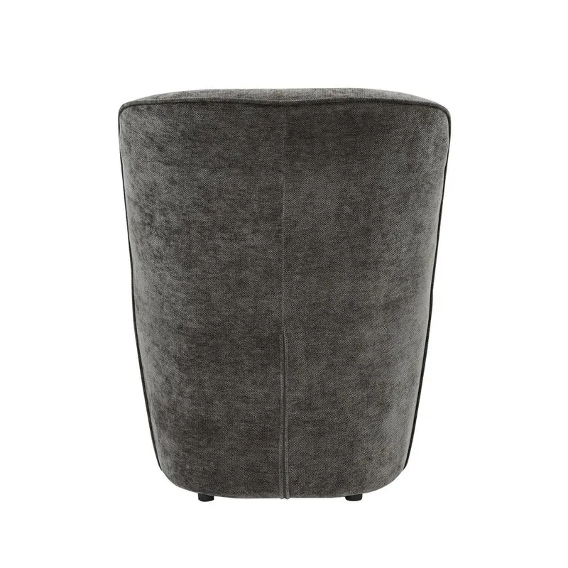 Fauteuil en tissu soft touch gris anthracite