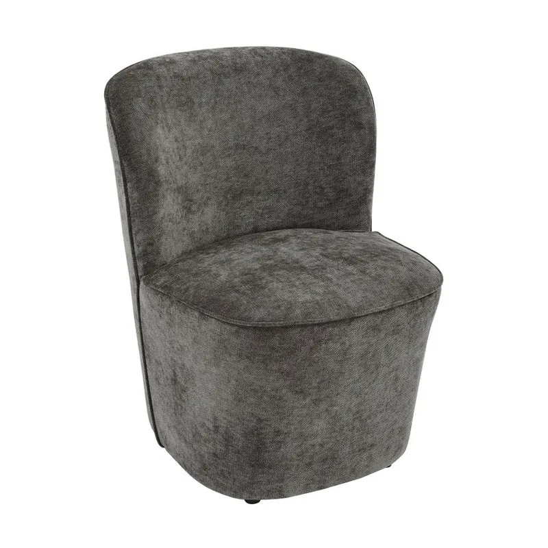 Fauteuil en tissu soft touch gris anthracite