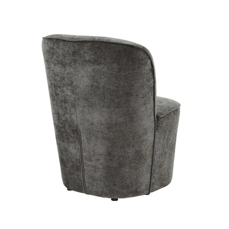Fauteuil en tissu soft touch gris anthracite
