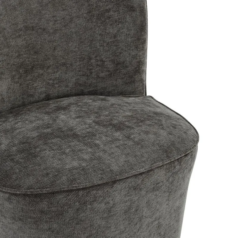 Fauteuil en tissu soft touch gris anthracite
