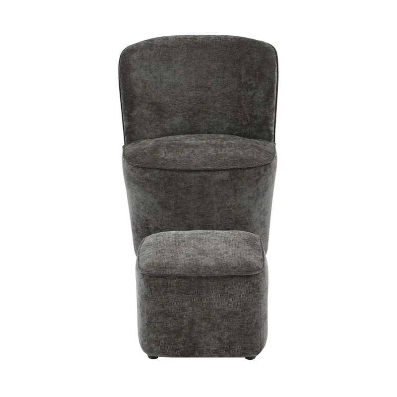 Fauteuil en tissu soft touch gris anthracite