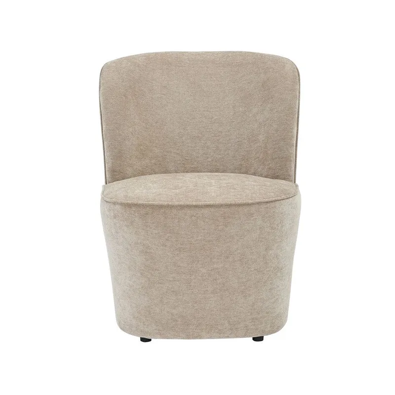 Fauteuil en tissu soft touch taupe