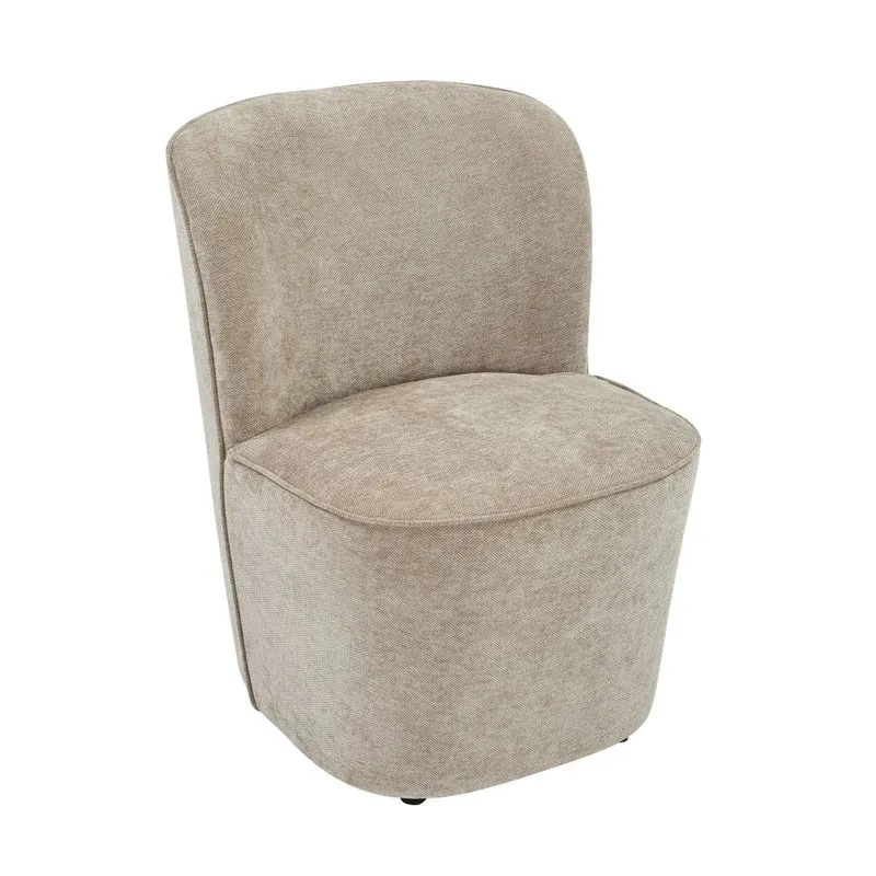 Fauteuil en tissu soft touch taupe