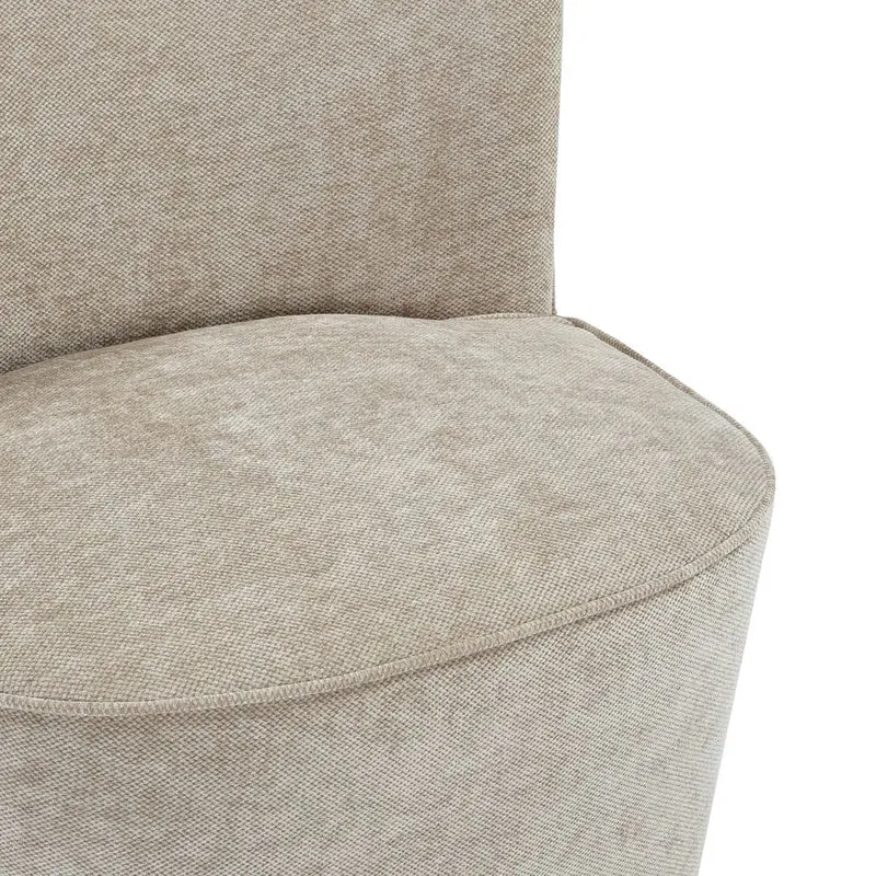 Fauteuil en tissu soft touch taupe