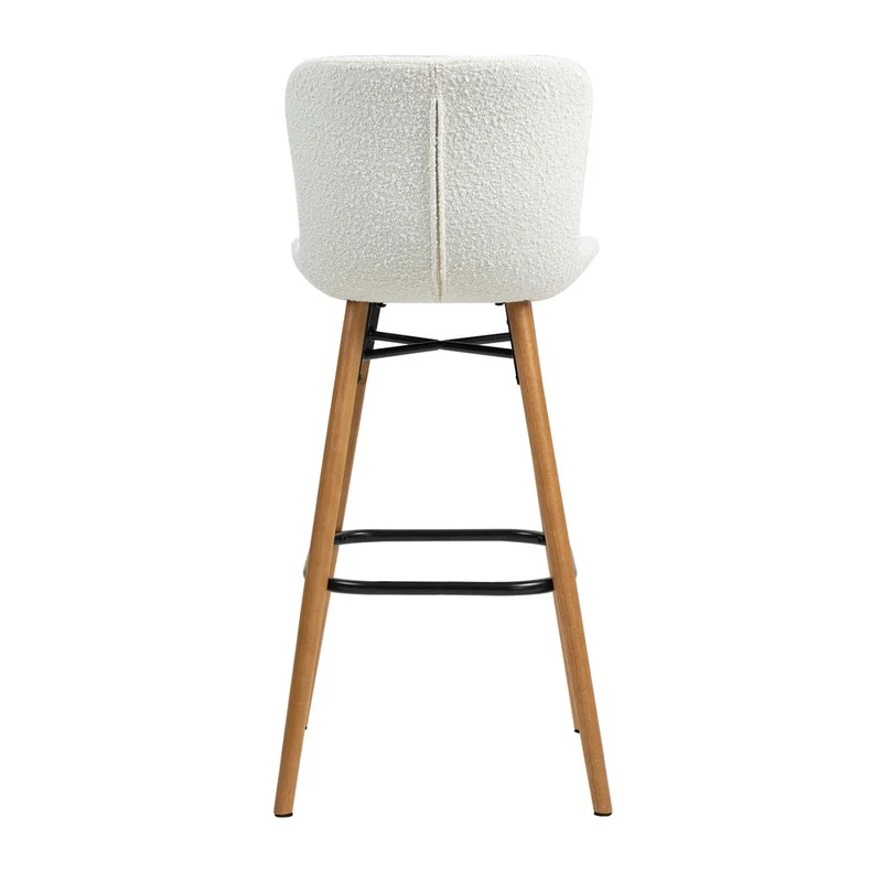 Chaise snack effet laine bouclette écru