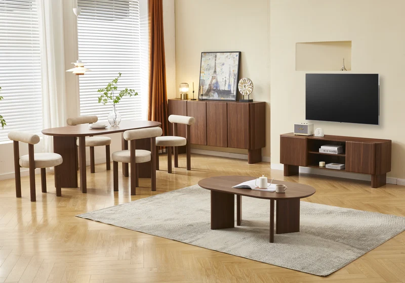 Meuble TV noyer Japandi - Oris