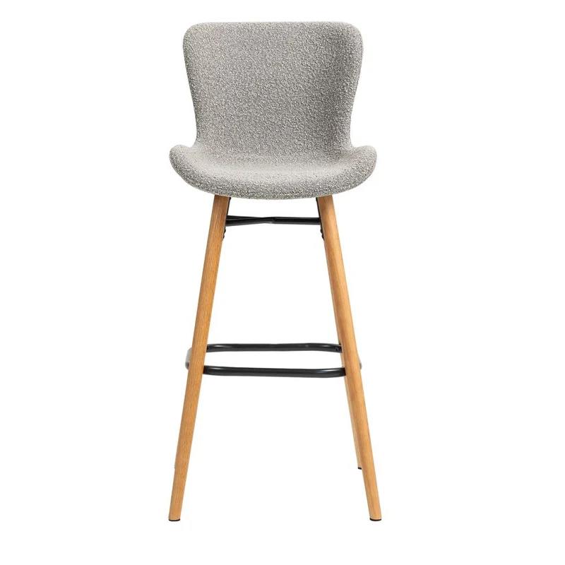 Chaise snack effet laine bouclette gris clair