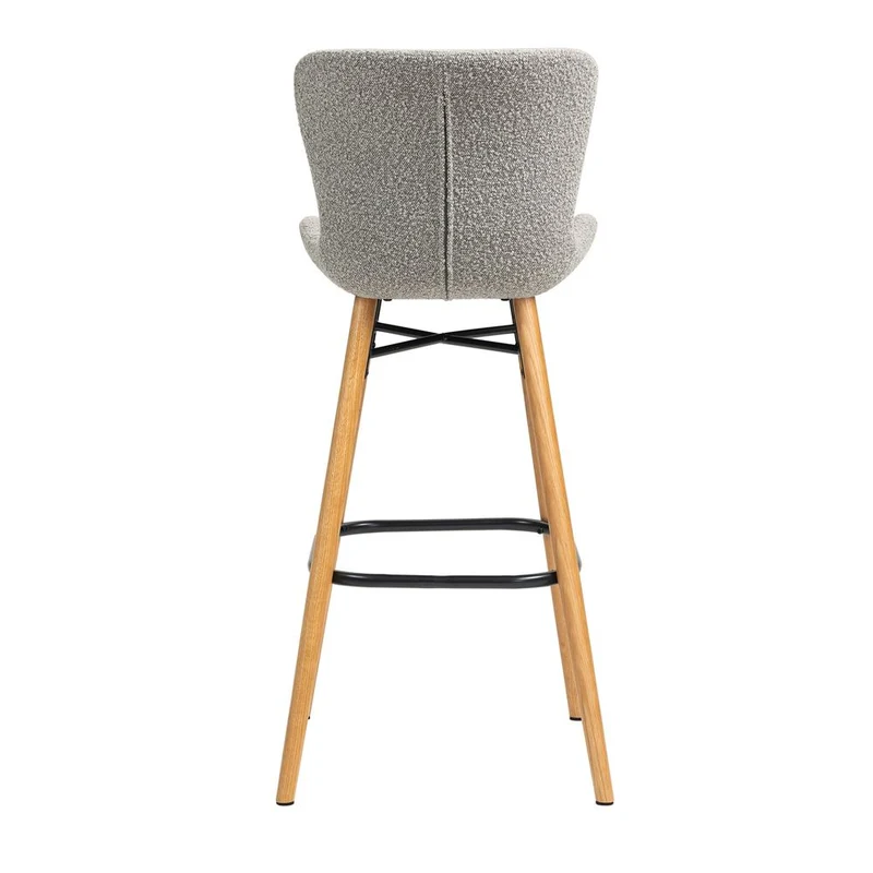 Chaise snack effet laine bouclette gris clair