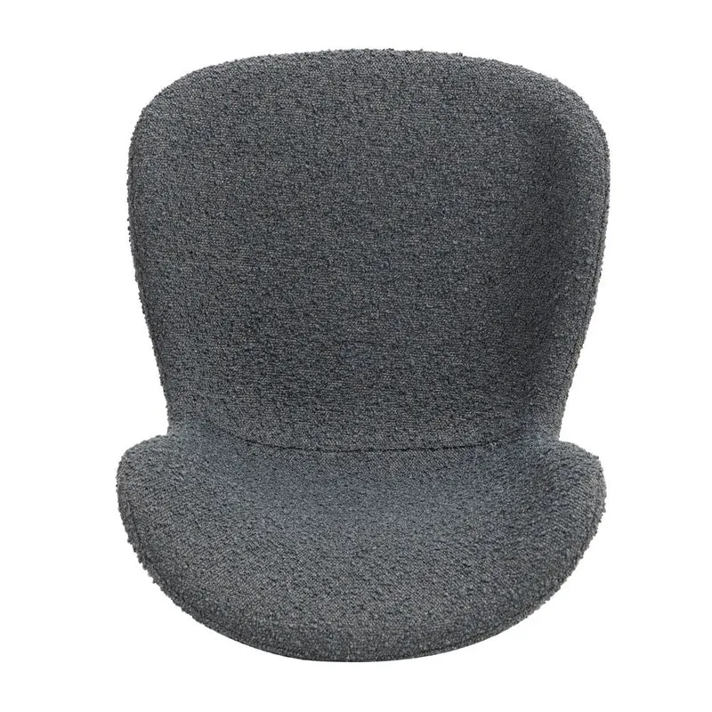 Chaise snack effet laine bouclette gris foncé
