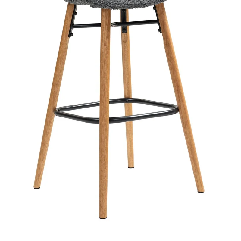 Chaise snack effet laine bouclette gris foncé