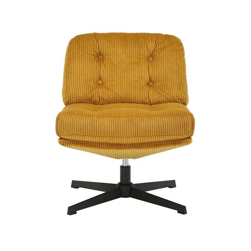 Fauteuil pivotant velours côtelé miel