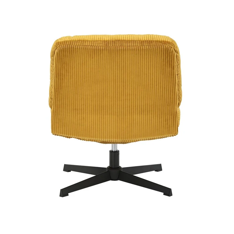 Fauteuil pivotant velours côtelé miel