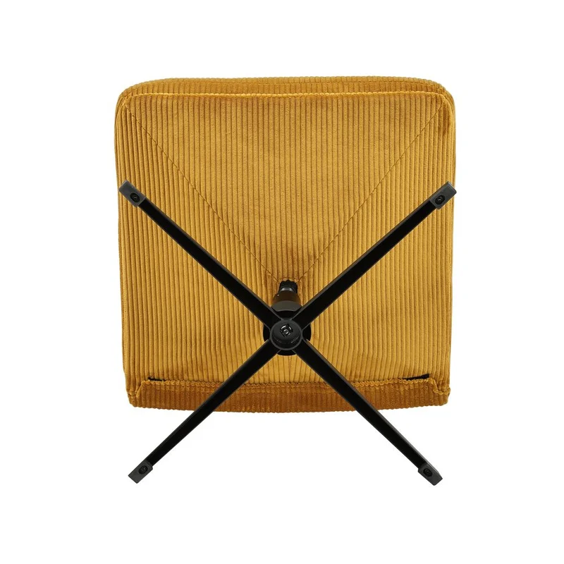 Fauteuil pivotant velours côtelé miel