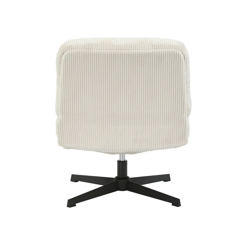 Fauteuil pivotant velours côtelé écru