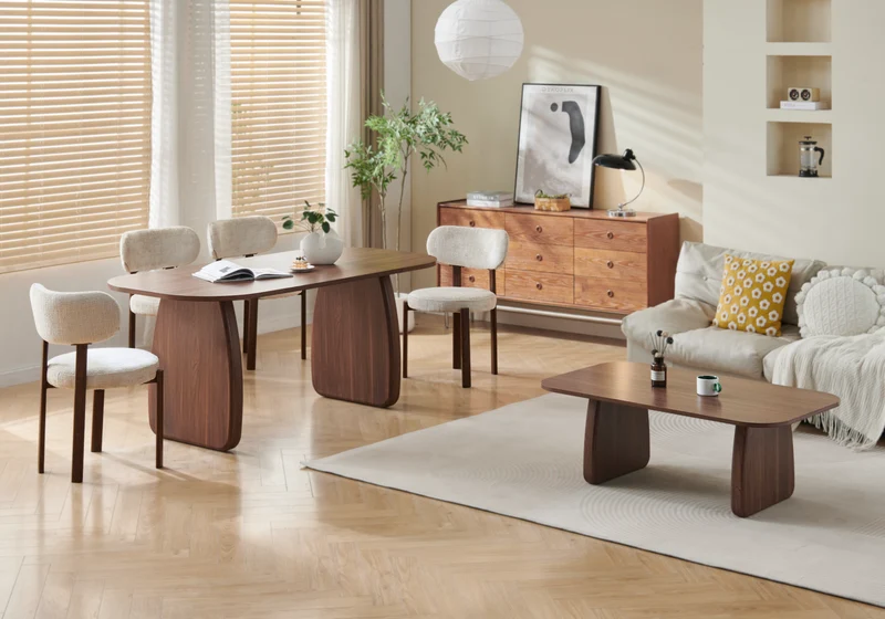 Ensemble table ovale et 4 chaises Japandi - Kuro