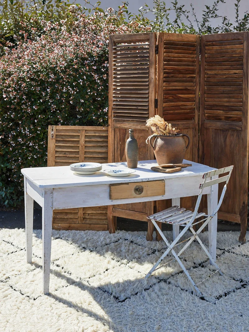 Edouard, le grand bureau en bois blanc N°1074
