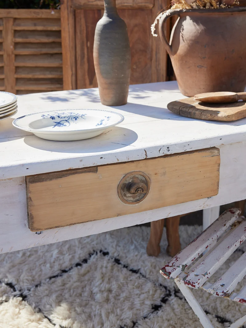 Edouard, le grand bureau en bois blanc N°1074