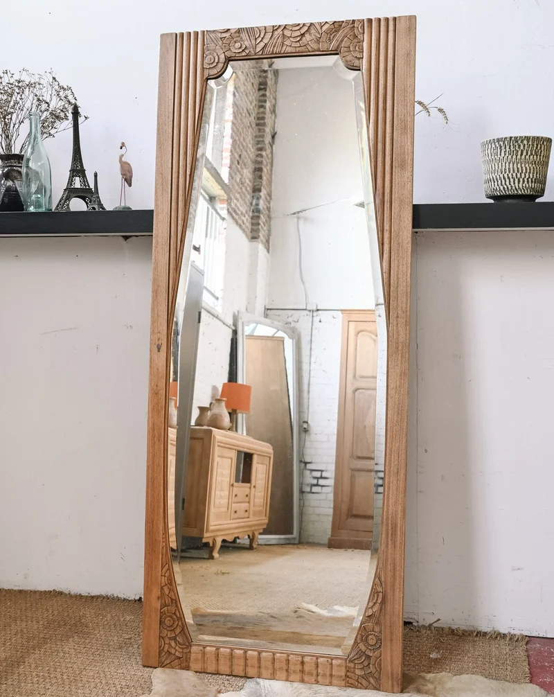 Georges, le grand miroir Art Déco en bois N°1450