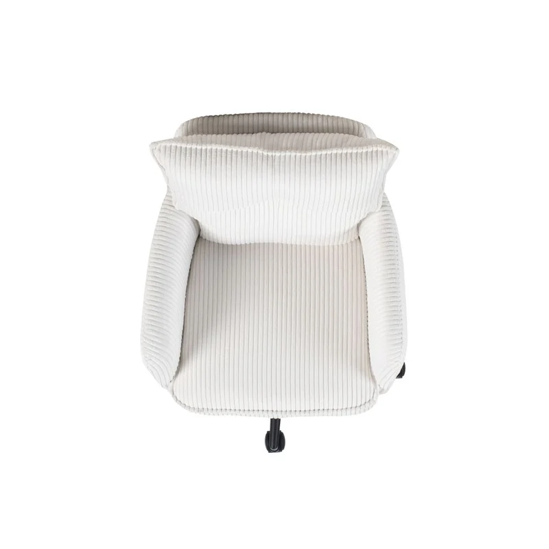 Chaise de bureau velours côtelé blanc