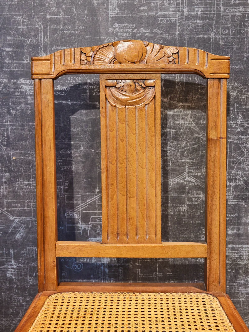 Claude, la paire de chaises Art déco en cannage N°1609