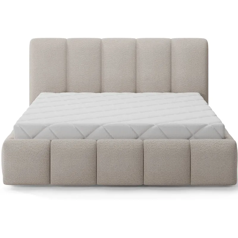 Lit 180x200 sommier inclus Klaus Texturé Beige