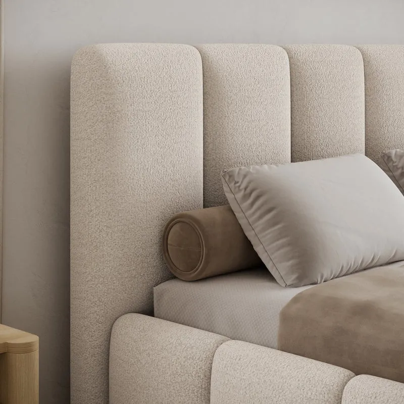 Lit 180x200 sommier inclus Klaus Texturé Beige