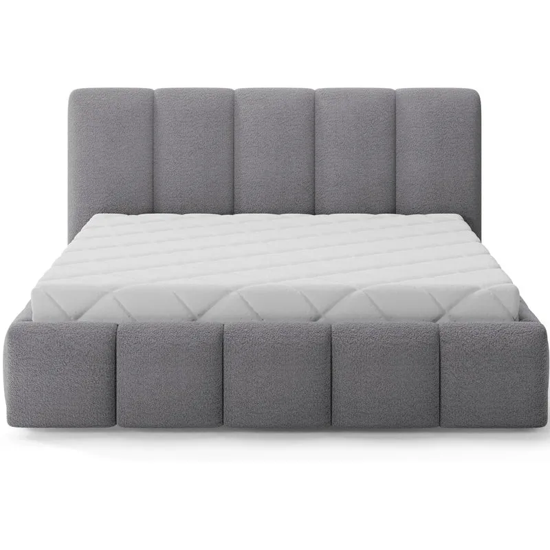 Lit 180x200 sommier inclus Klaus Texturé Gris