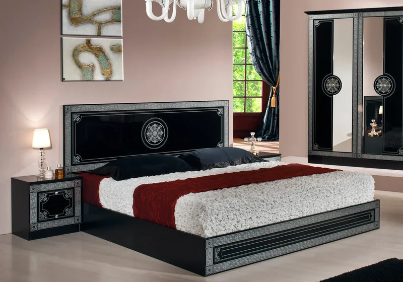 Chambre versace pas cher noir LUNA