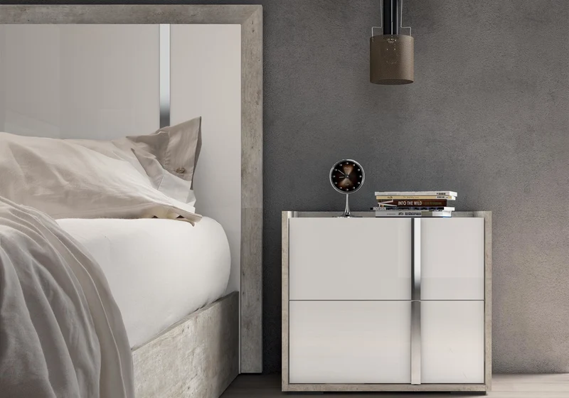 Ensemble chambre 160x200 blanc béton – Treviso