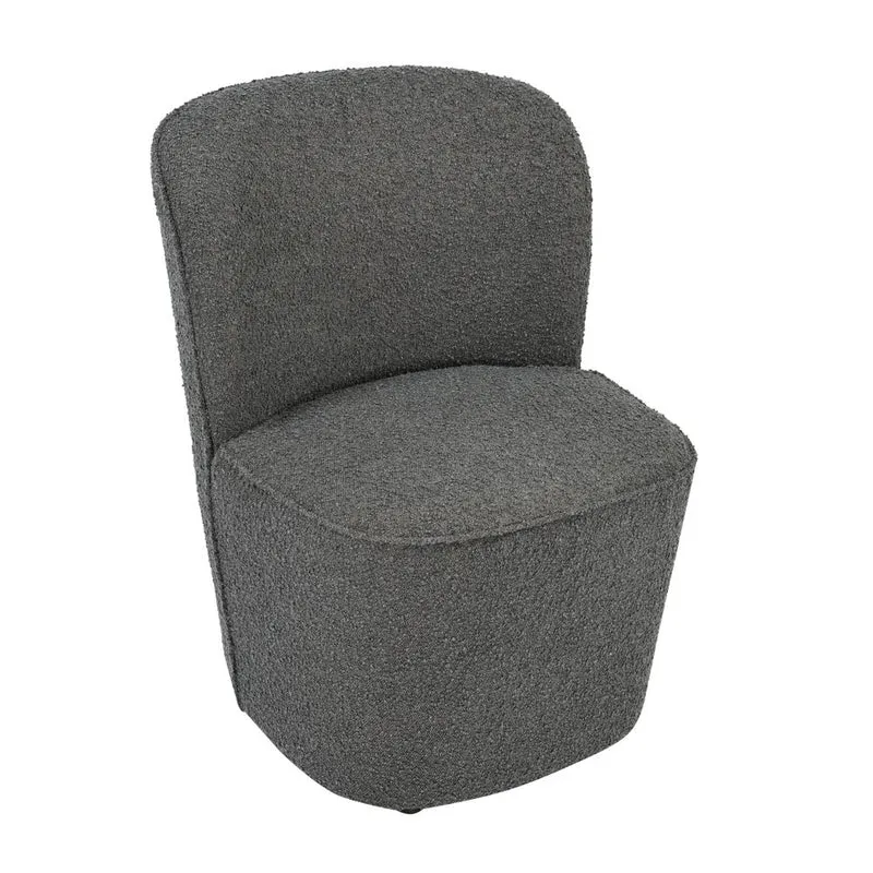 Fauteuil en bouclette gris foncé