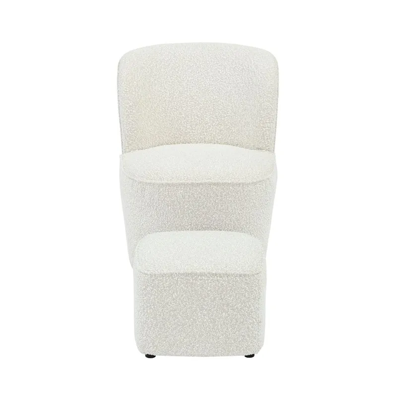Fauteuil en bouclette écru