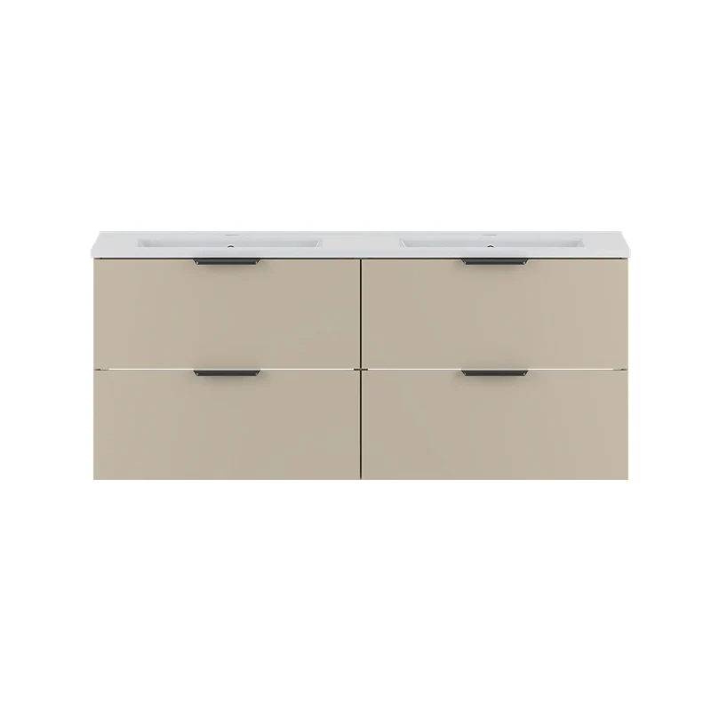 Meuble double vasque encastrée 120cm Astrid Cachemire