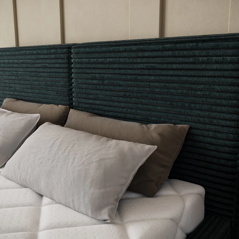 Lit coffre 160x200 sommier inclus Nox Velours côtelé Vert foncé