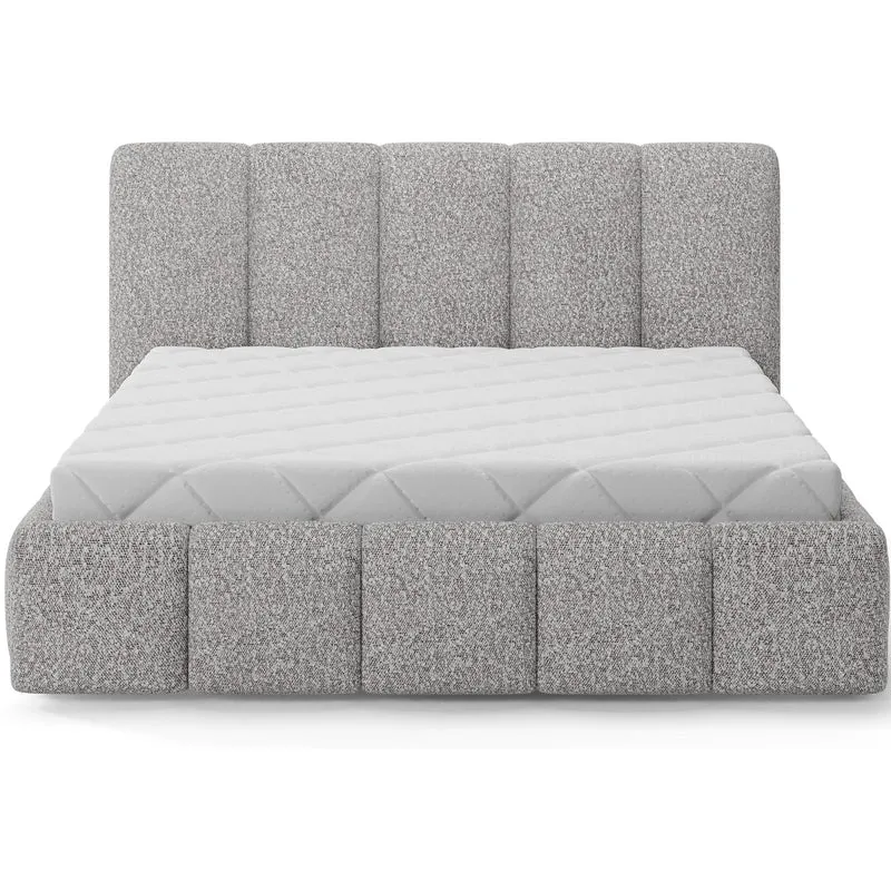 Lit 180x200 sommier inclus Klaus Bouclé Gris