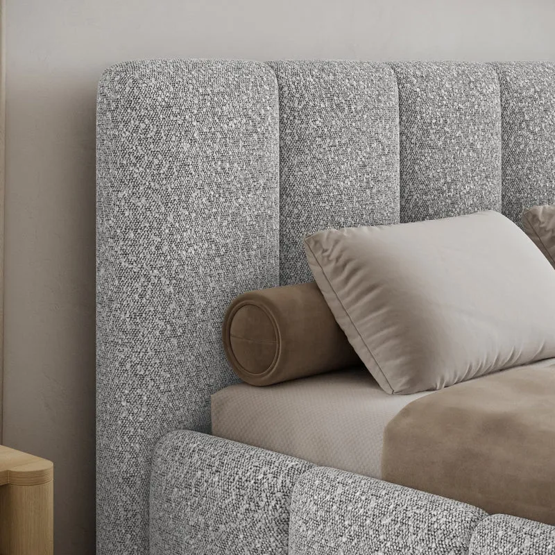 Lit 160x200 sommier inclus Klaus Bouclé Gris