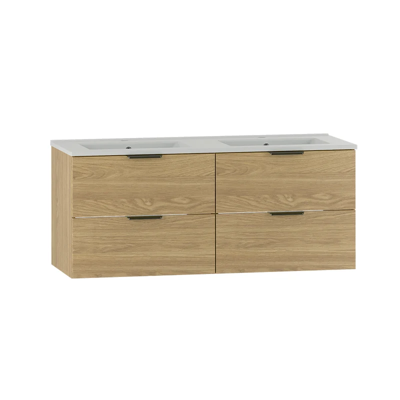 Meuble double vasque encastrée 120cm Astrid Bois