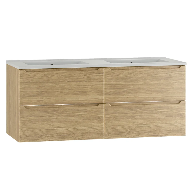 Meuble double vasque encastrée 120cm Viggo Bois
