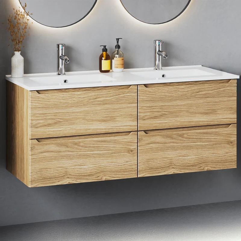 Meuble double vasque encastrée 120cm Viggo Bois