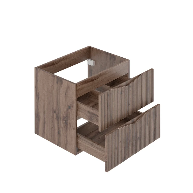 Ensemble meuble double vasque encastrée 120cm et colonne Tao Bois