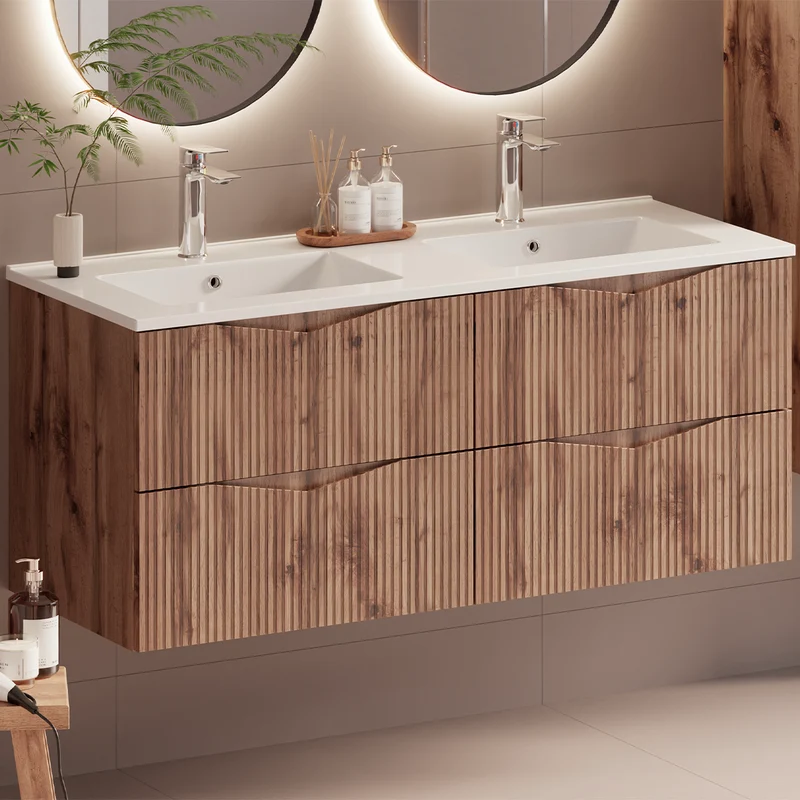 Meuble double vasque encastrée 120cm Tao Bois