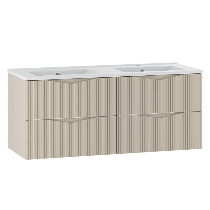 Meuble double vasque encastrée 120cm Tao Cachemire