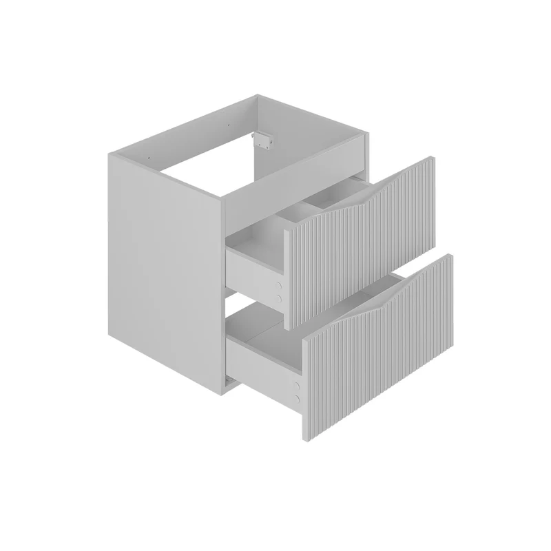 Ensemble meuble double vasque encastrée 120cm et colonne Tao Blanc