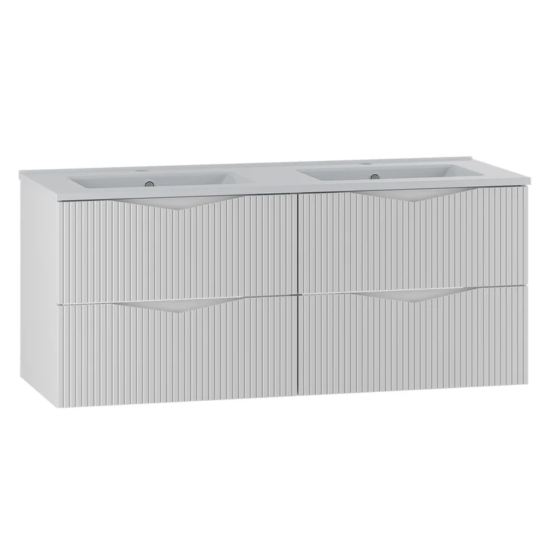 Meuble double vasque encastrée 120cm Tao Blanc